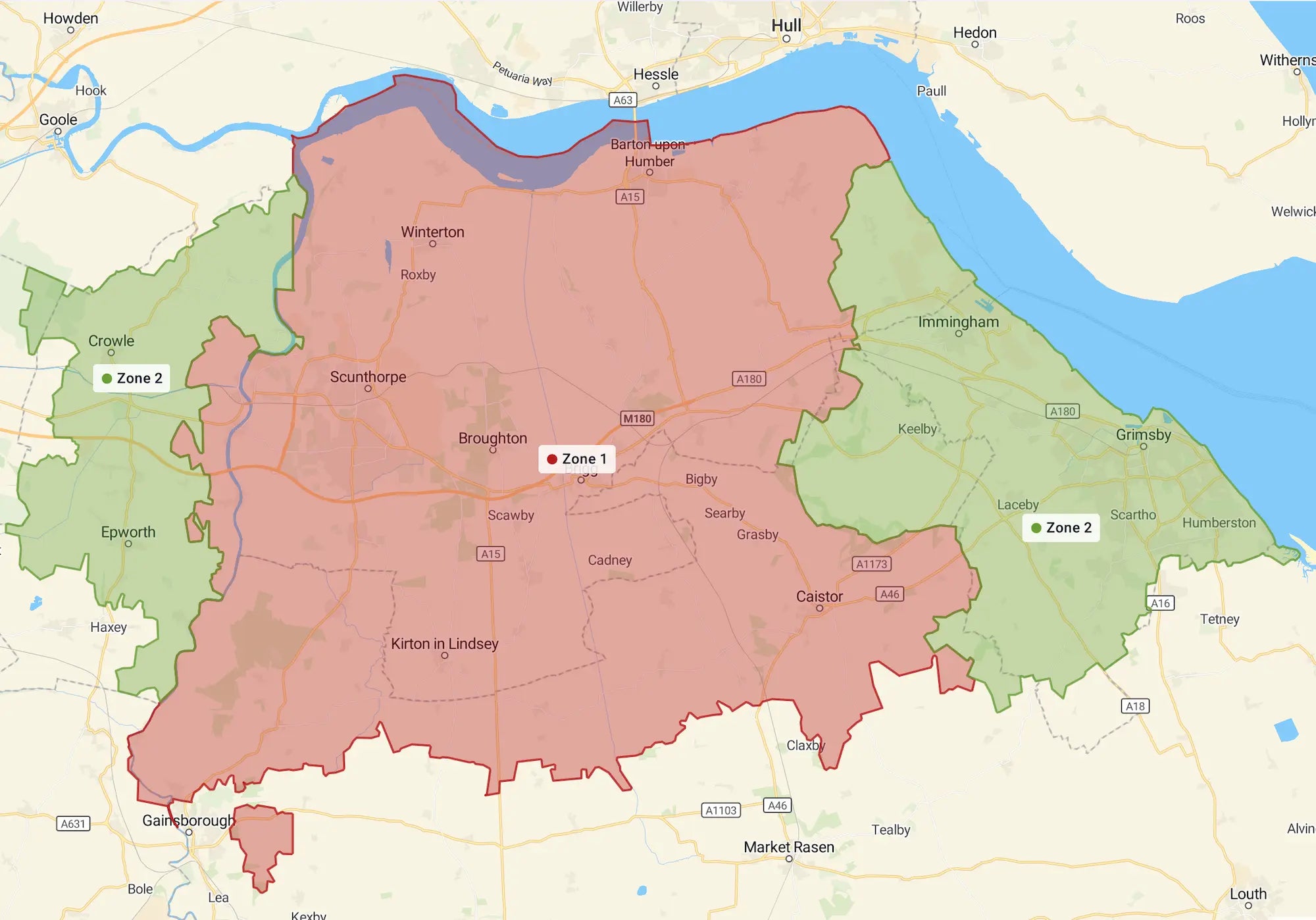A map of delivery zones for Holmes Forestry